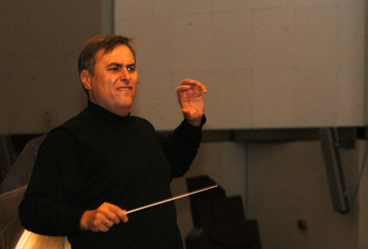 Vladimir Sheiko. In the Big Concert Recording Studio, during the rehearsal